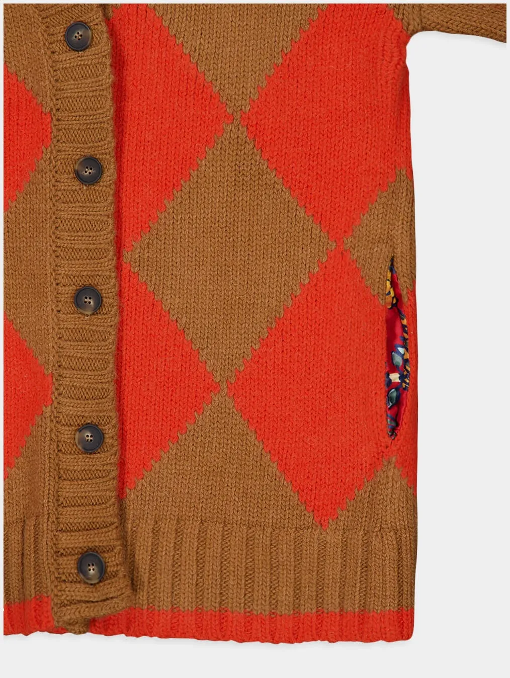 Argyle Alpaca Blend Cardigan