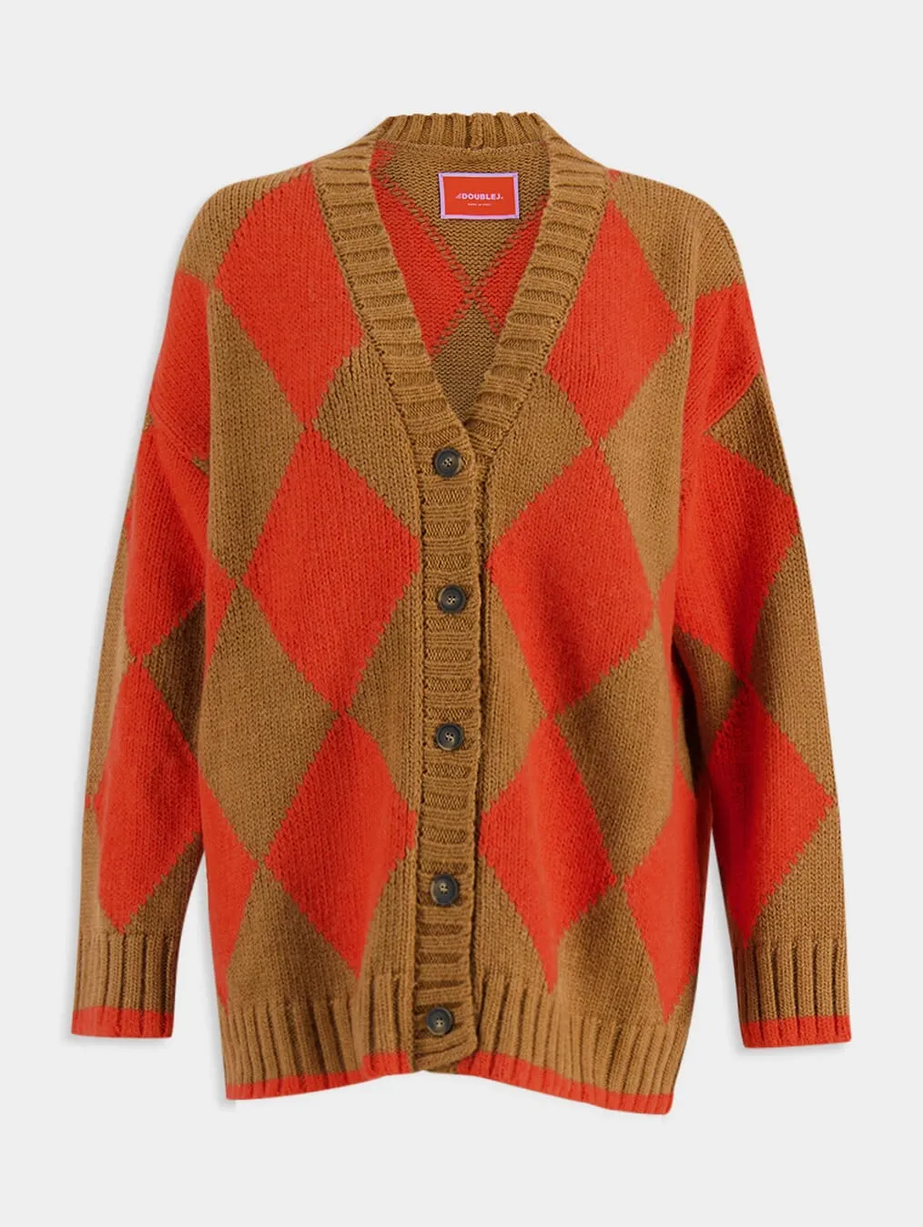 Argyle Alpaca Blend Cardigan