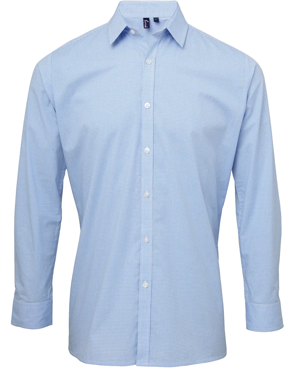 Artisan Collection by Reprime Men's Microcheck Gingham Long-Sleeve Cotton Shirt