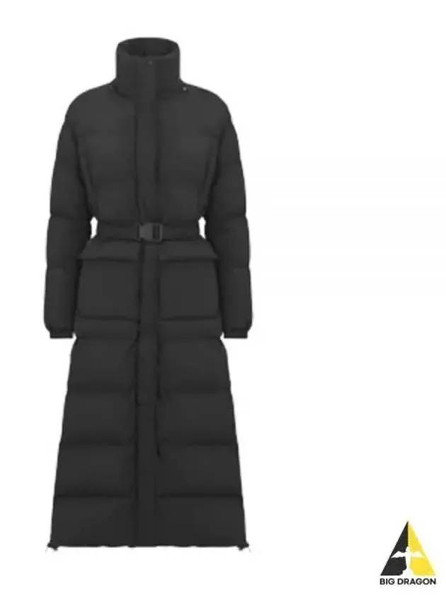 Belted Long Down Padding Black