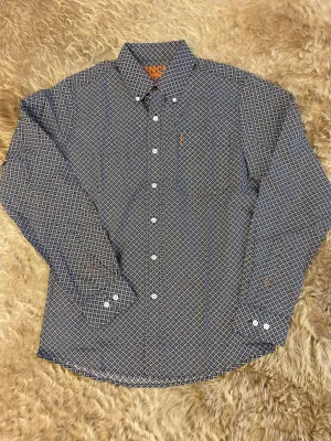 CINCH MENS MODERN FIT MULTI PRINT BLUE SHIRT