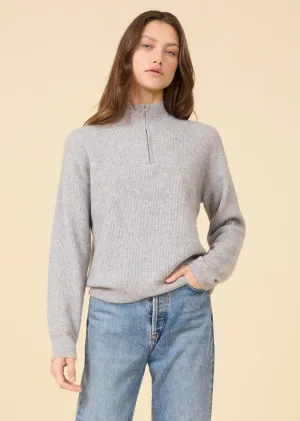 Colorado Half-Zip Cashmere Pullover - Heather Grey