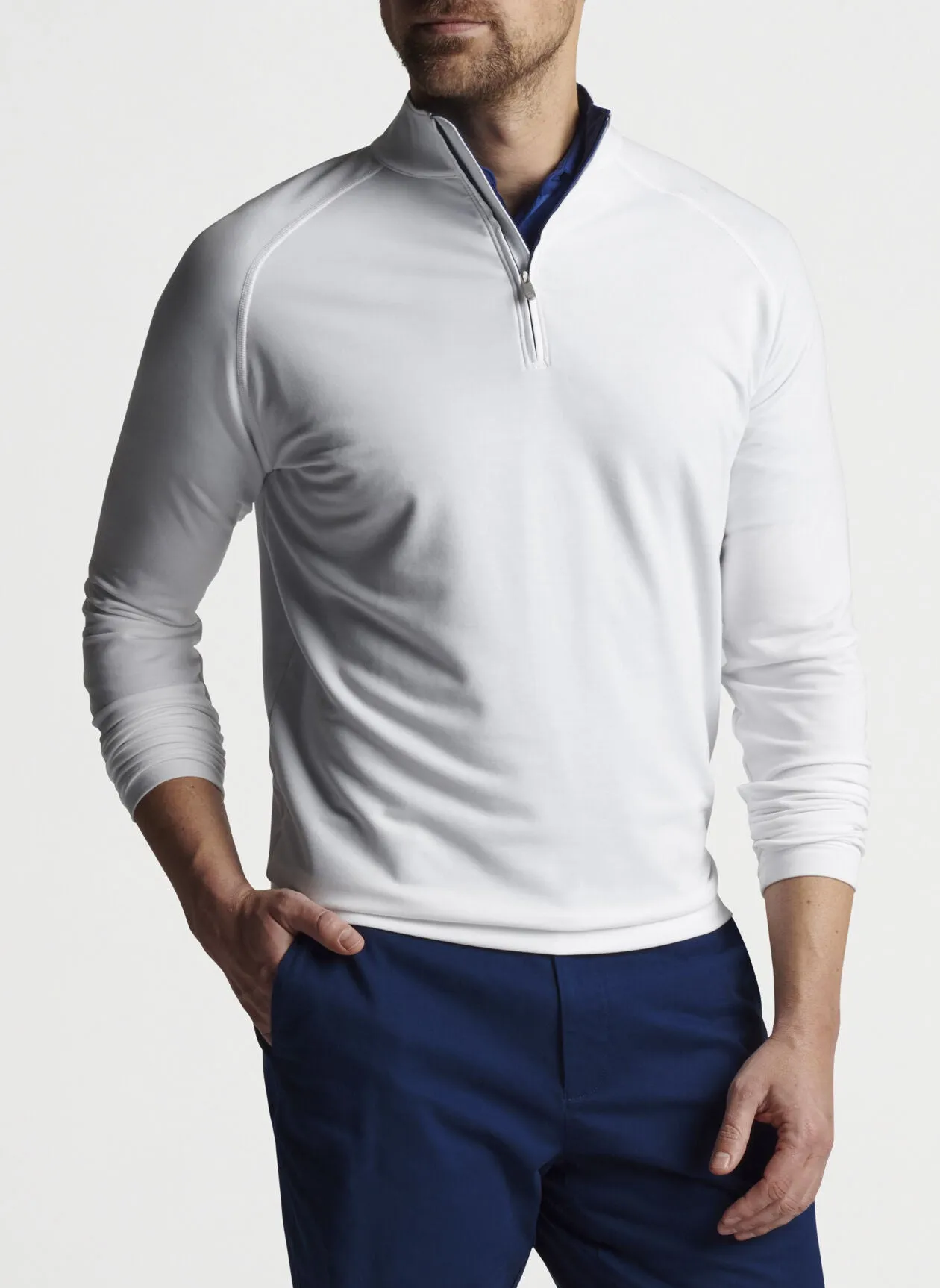 drirelease Natural Touch Quarter-Zip in White by Peter Millar