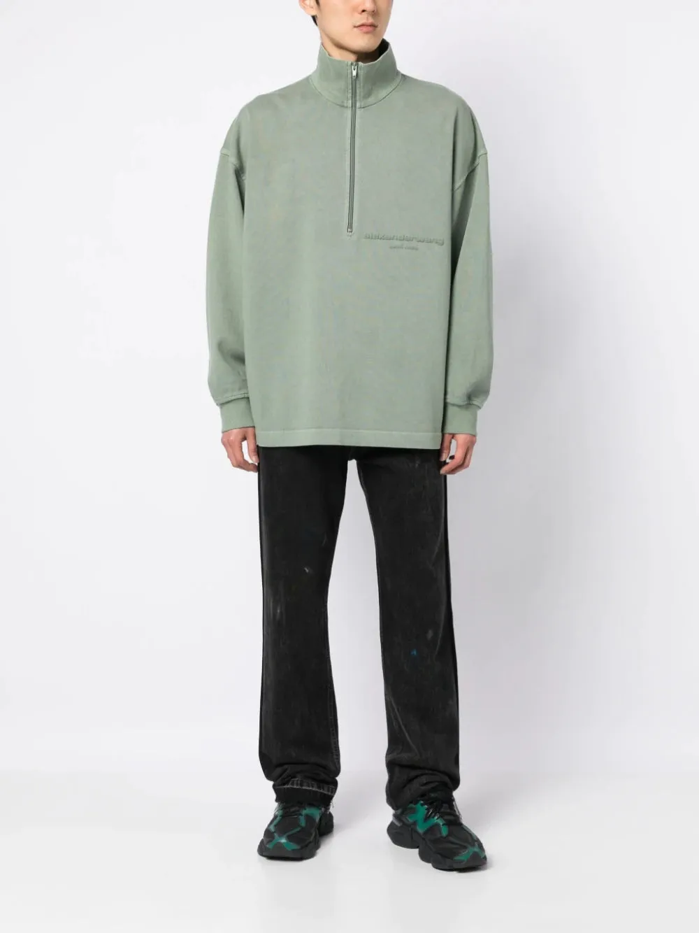 HALF ZIP MOCK NECK SWEATSHIRT