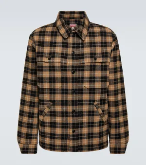 Kenzo wool blend check shirt, multicolor