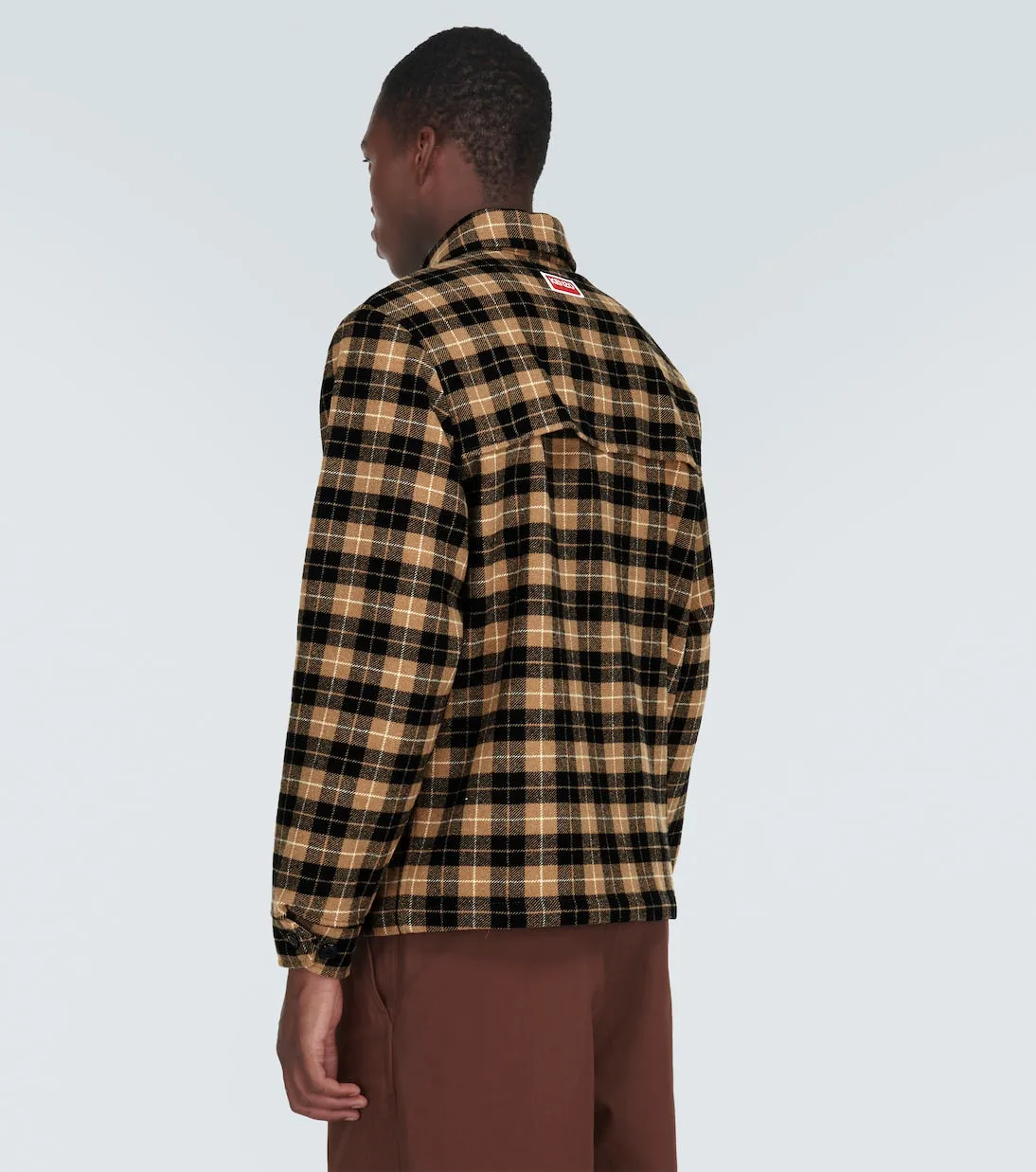 Kenzo wool blend check shirt, multicolor