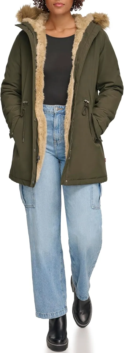 Levi's Women's Faux Fur Lined Hooded Parka Jacket