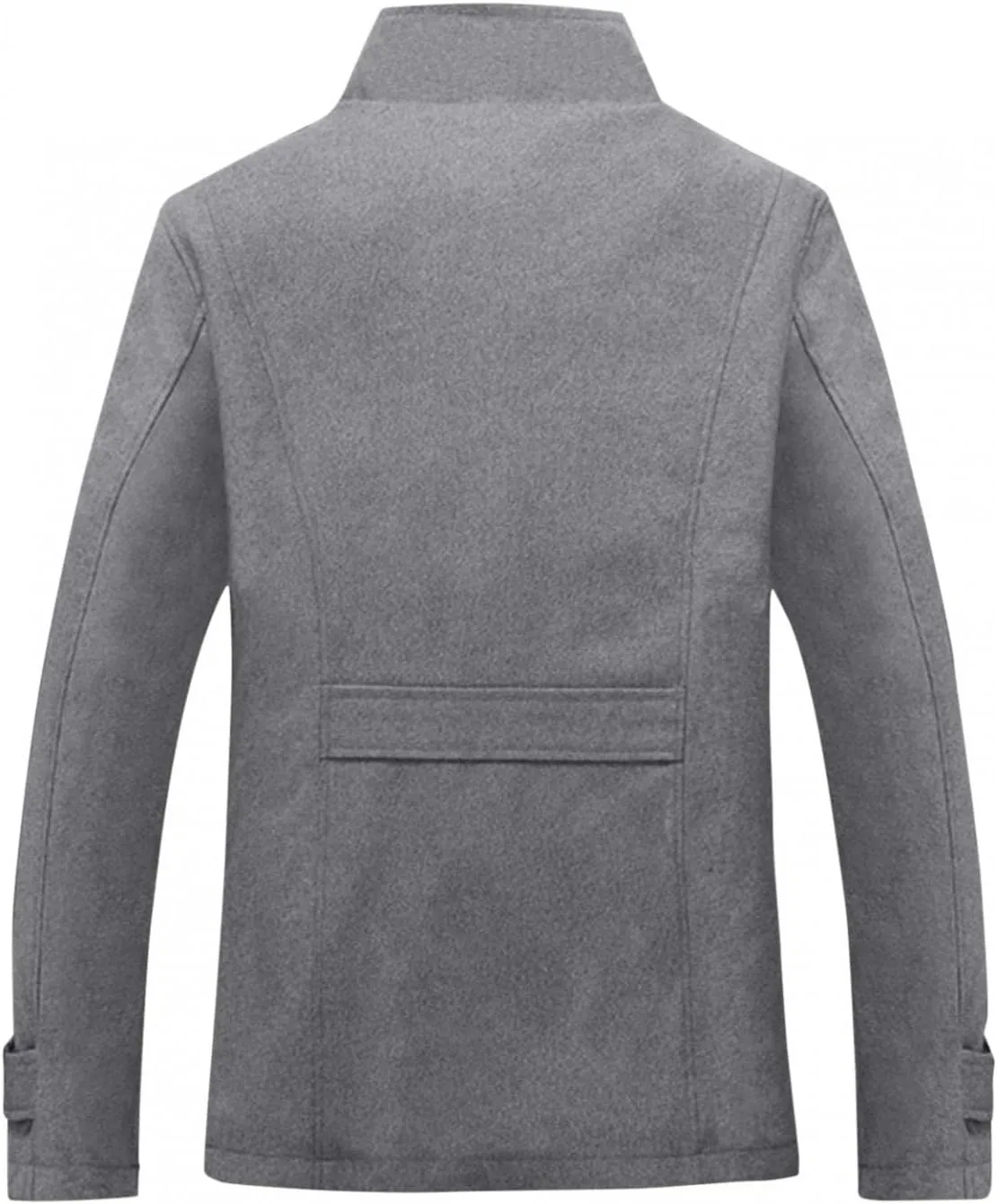 Mens Casual Sherpa Fleece Lined Wool Blend Jackets Winter Warm Cotton Cargo Coats Single-breasted Military Jackets L-4XL