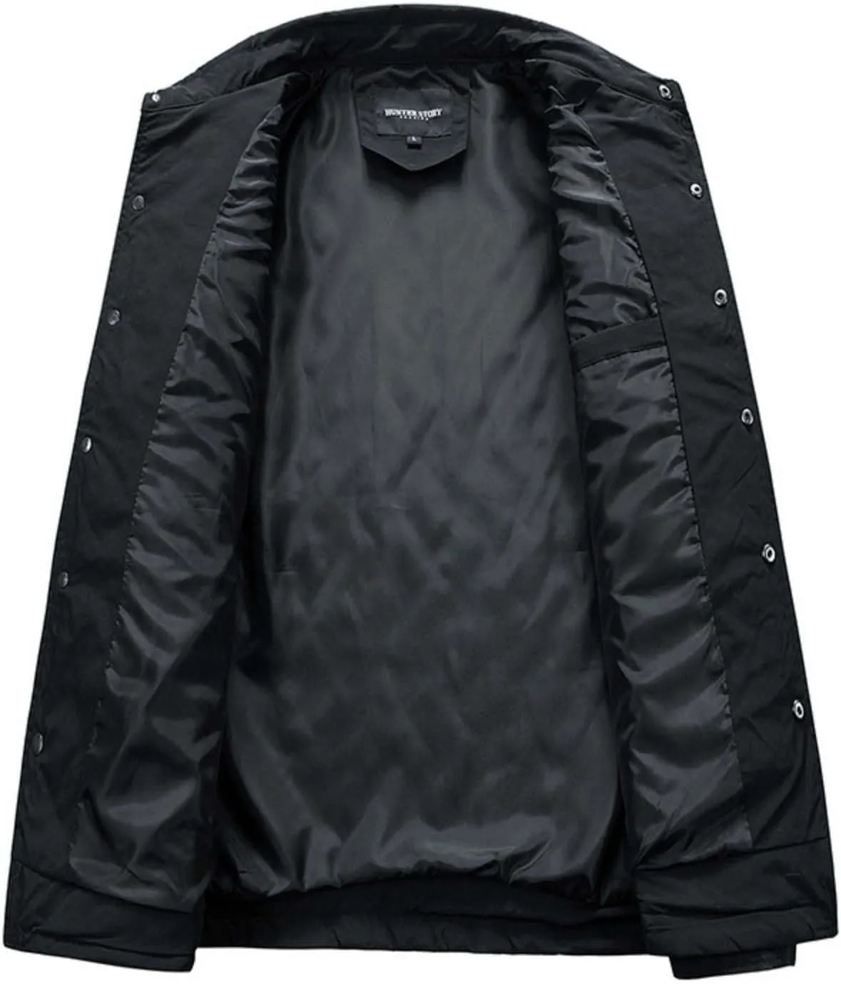 Men's Diamond Quilted Puffer Jacket Casual Fall Winter Shirts Snap Button Down Shirt Jackets for Men with Pockets