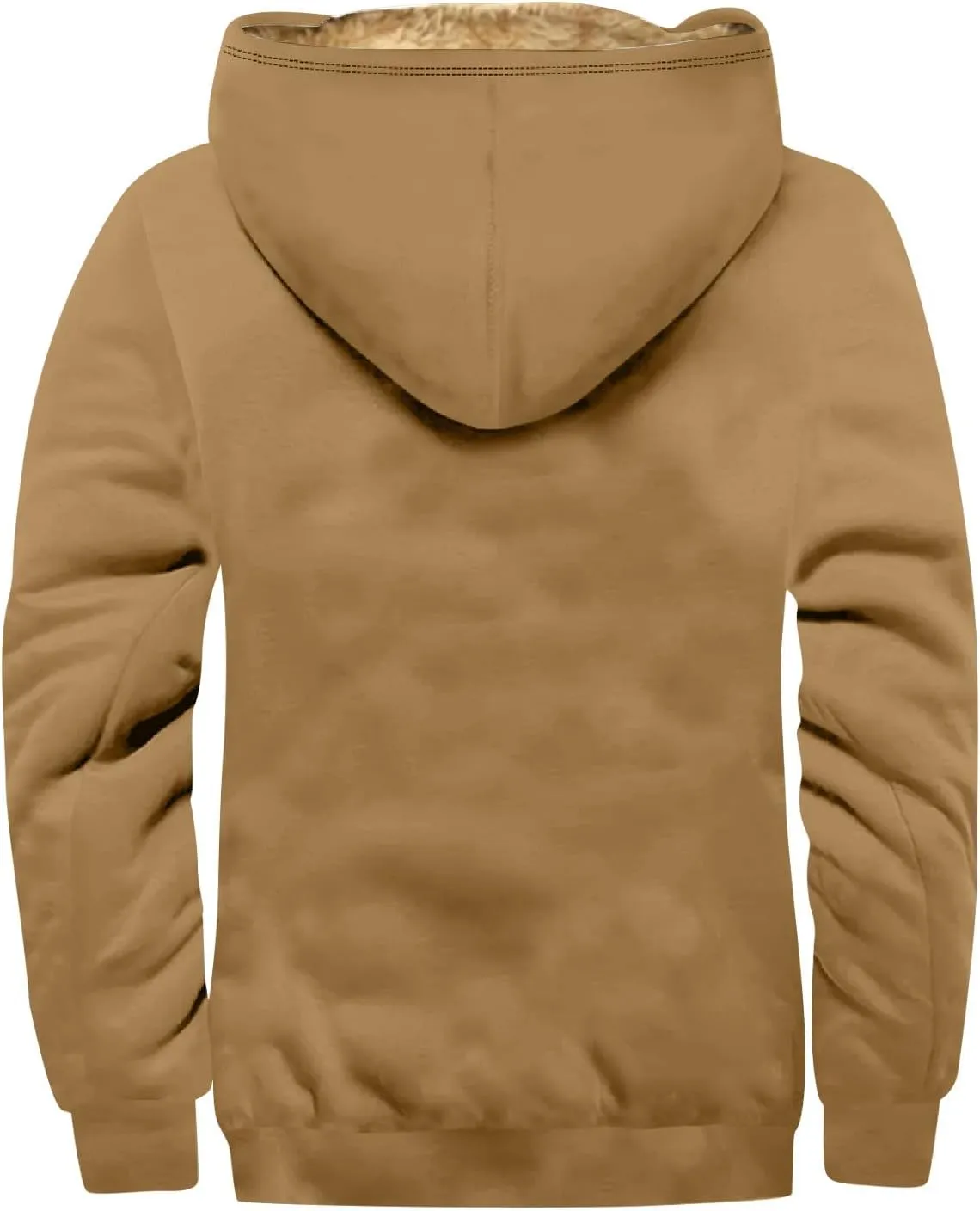 Mens Hoodies Zip Up Winter Fleece Lined Graphic Jacket Thermal Cold Weather Cool Coat Workout Oversized Heated Outwear