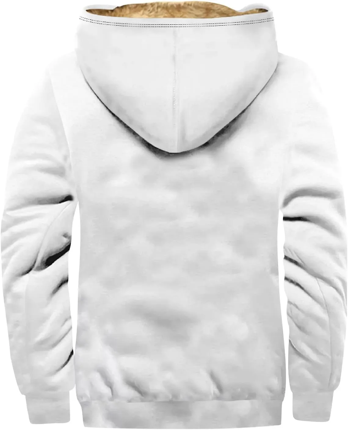 Mens Zipper Hoodies Winter Sherpa Lined Graphic Jacket Casual Tie Dye Graphic Coat Big And Tall Thermal Windbreaker Outwear