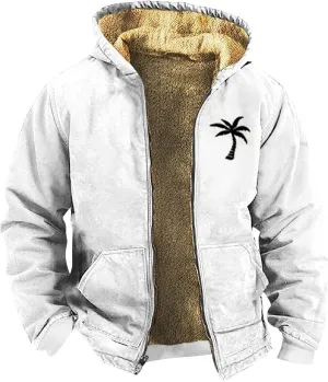 Mens Zipper Hoodies Winter Sherpa Lined Graphic Jacket Casual Tie Dye Graphic Coat Big And Tall Thermal Windbreaker Outwear