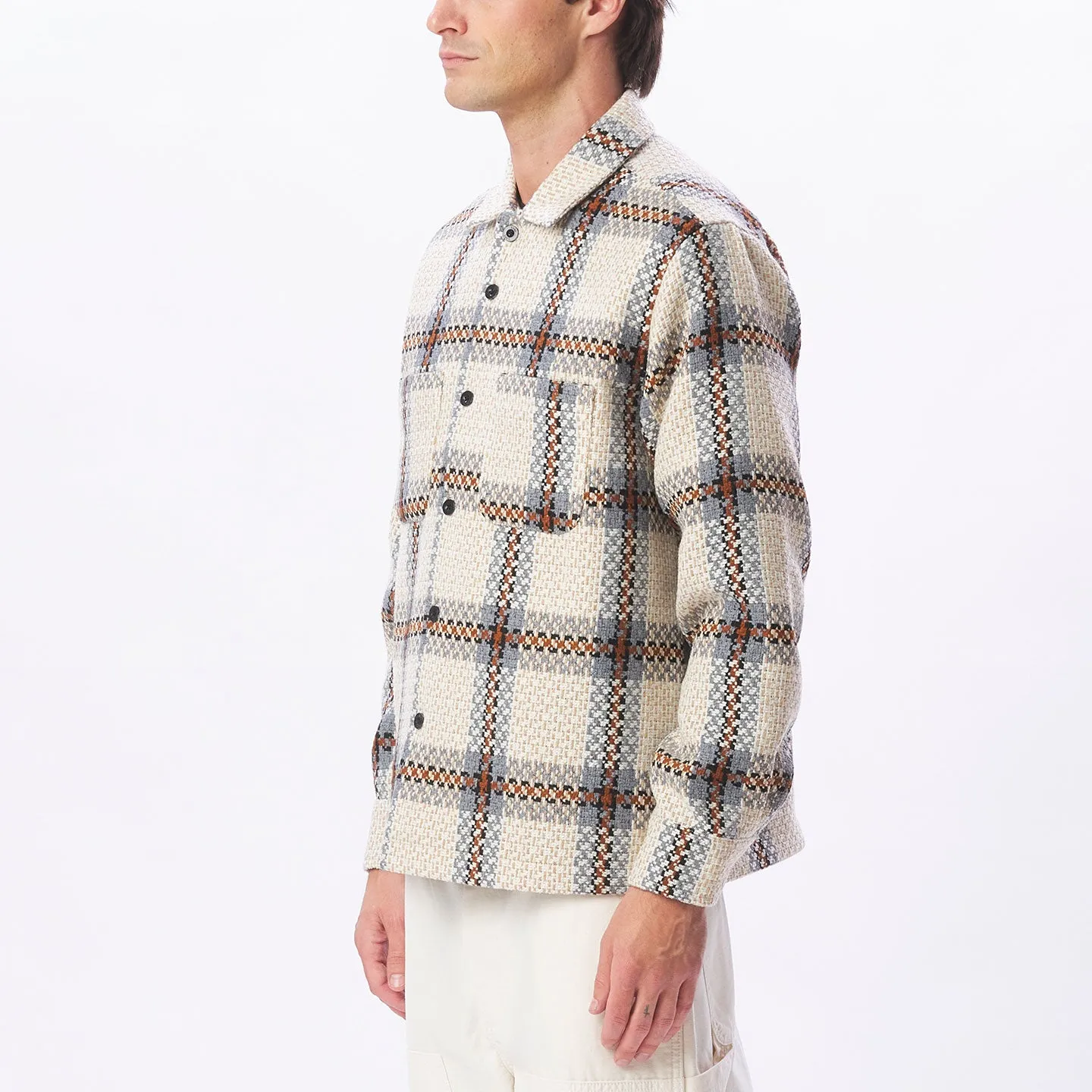 Obey District Shirt Jacket - Irish Cream Multi