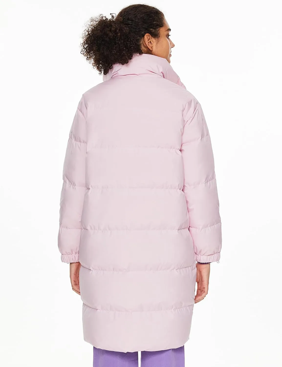 Orolay Women's Long Down Jacket Winter Puffer Jacket High Collar Down Coat with Long-sleeve Full-zip