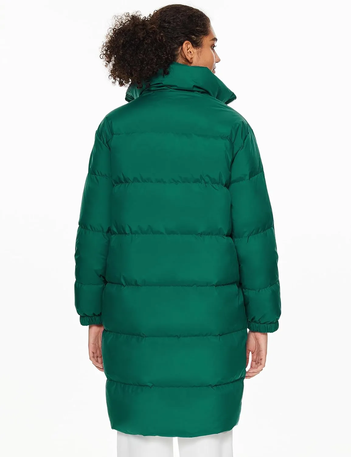 Orolay Women's Long Down Jacket Winter Puffer Jacket High Collar Down Coat with Long-sleeve Full-zip