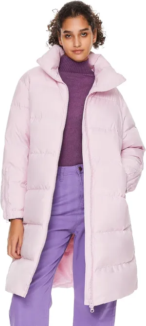 Orolay Women's Long Down Jacket Winter Puffer Jacket High Collar Down Coat with Long-sleeve Full-zip