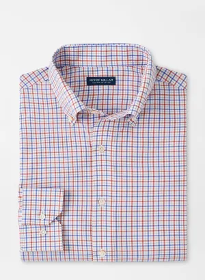 Peter Millar Moors Performance Poplin Sport Shirt In Scarlet Lily