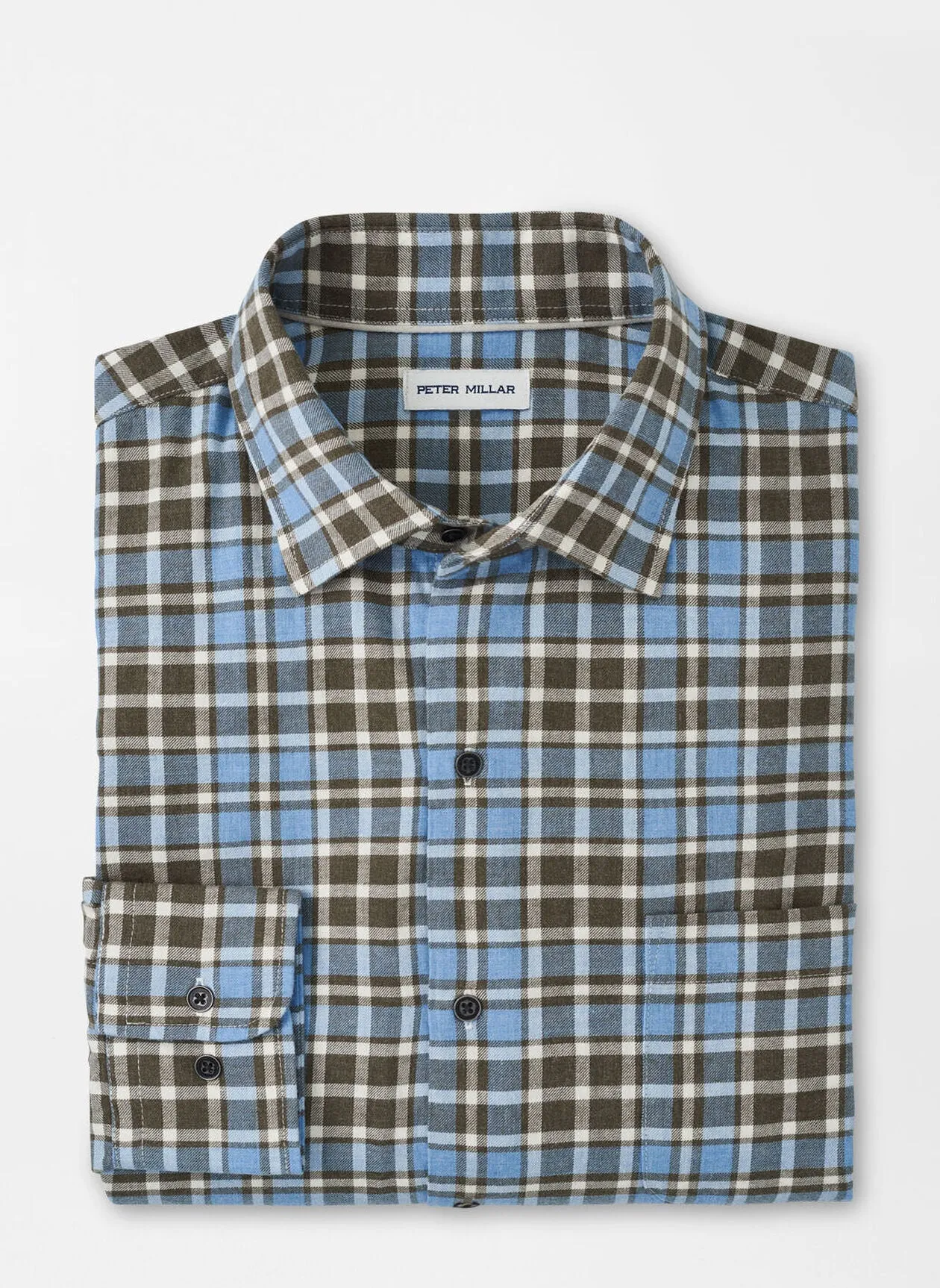 Peter Millar Whistler Cotton Sport Shirt In Cottage Blue