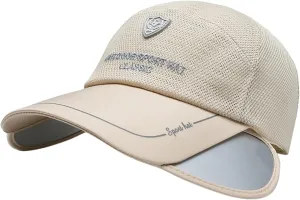 Sun Golf Visor Hats Wide Brim Beach Fishing Hat for Women, Adjustable Retractable Brim Golf Cap Beach Tennis Hats