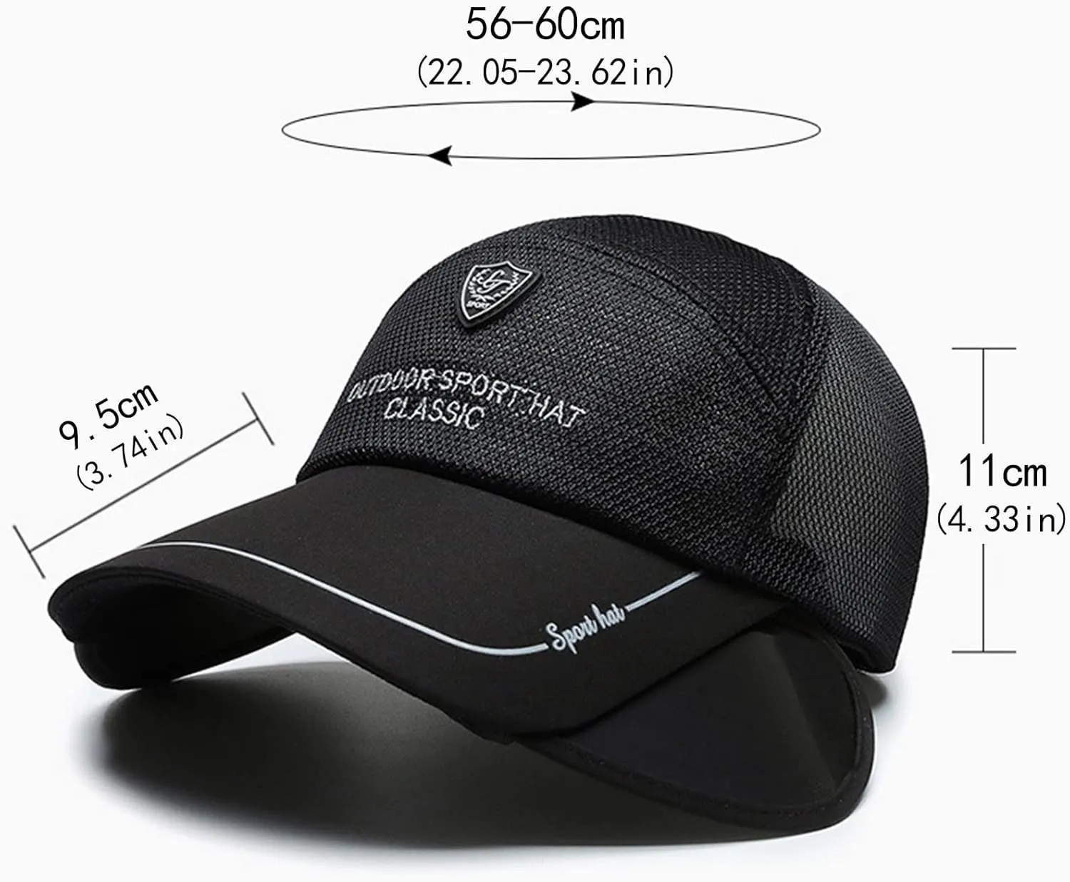 Sun Golf Visor Hats Wide Brim Beach Fishing Hat for Women, Adjustable Retractable Brim Golf Cap Beach Tennis Hats