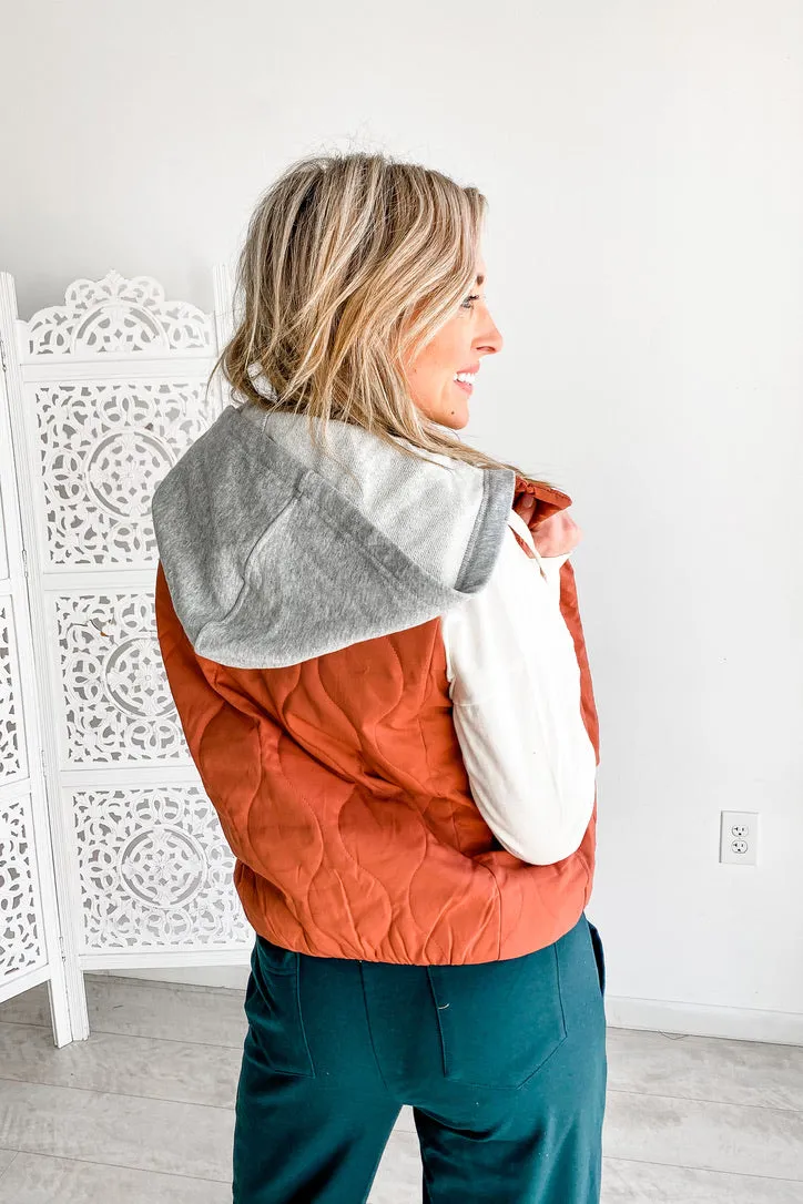 Torrence Brick Lightweight Hooded Vest | FINAL SALE