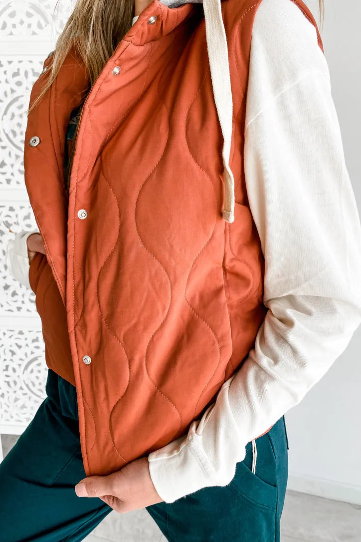 Torrence Brick Lightweight Hooded Vest | FINAL SALE
