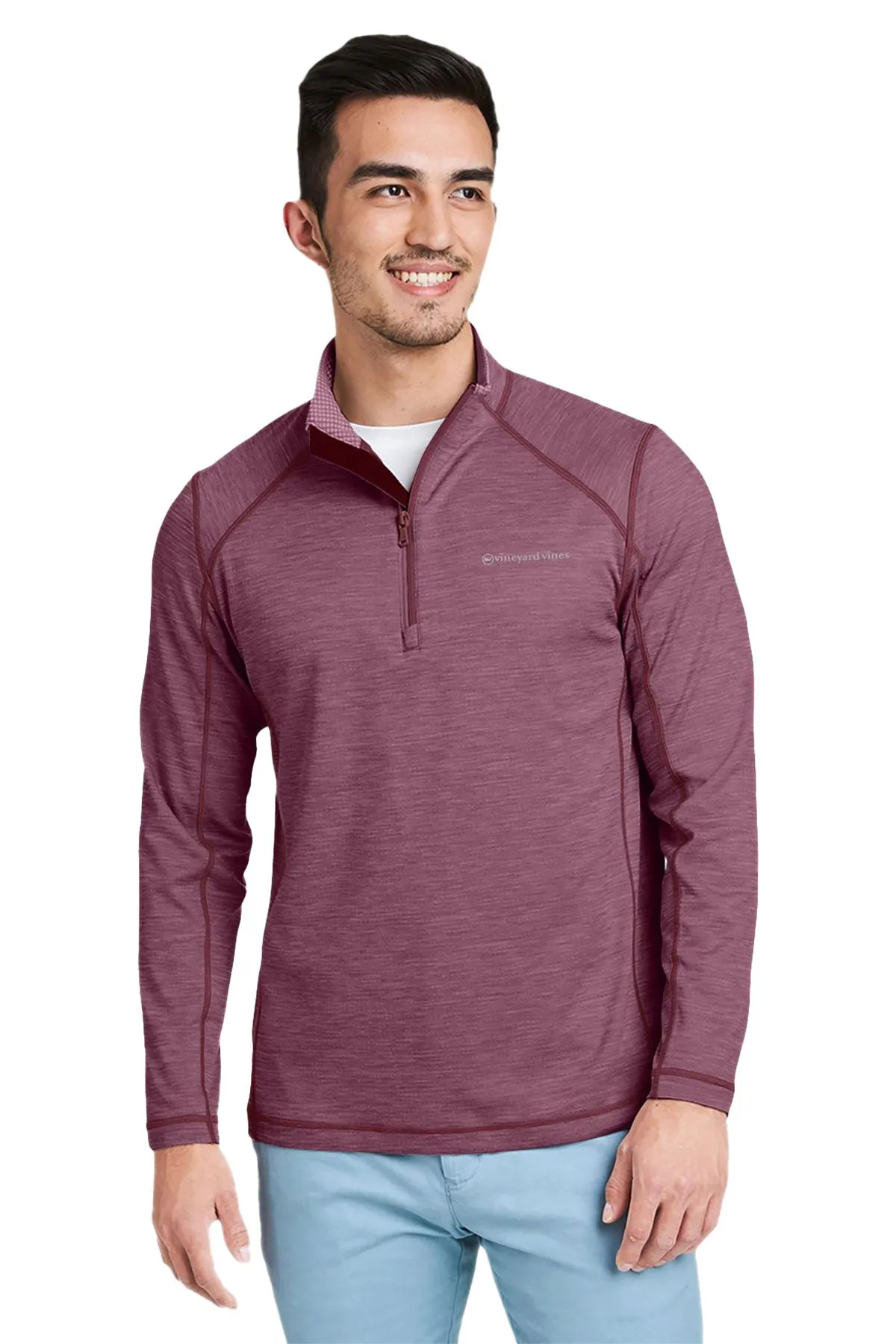 Vineyard Vines Custom Mens Sankaty Quarter-Zips, Burgundy