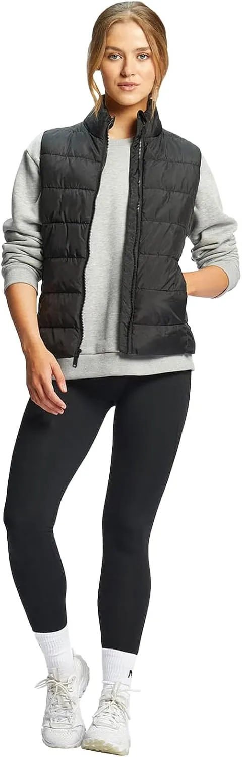 Women's Puffer Vests Full Zip Quilted Sleeveless Puffy Jacket for Womens Water-Resistant Outdoor Cozy Sport Coat S-2XL