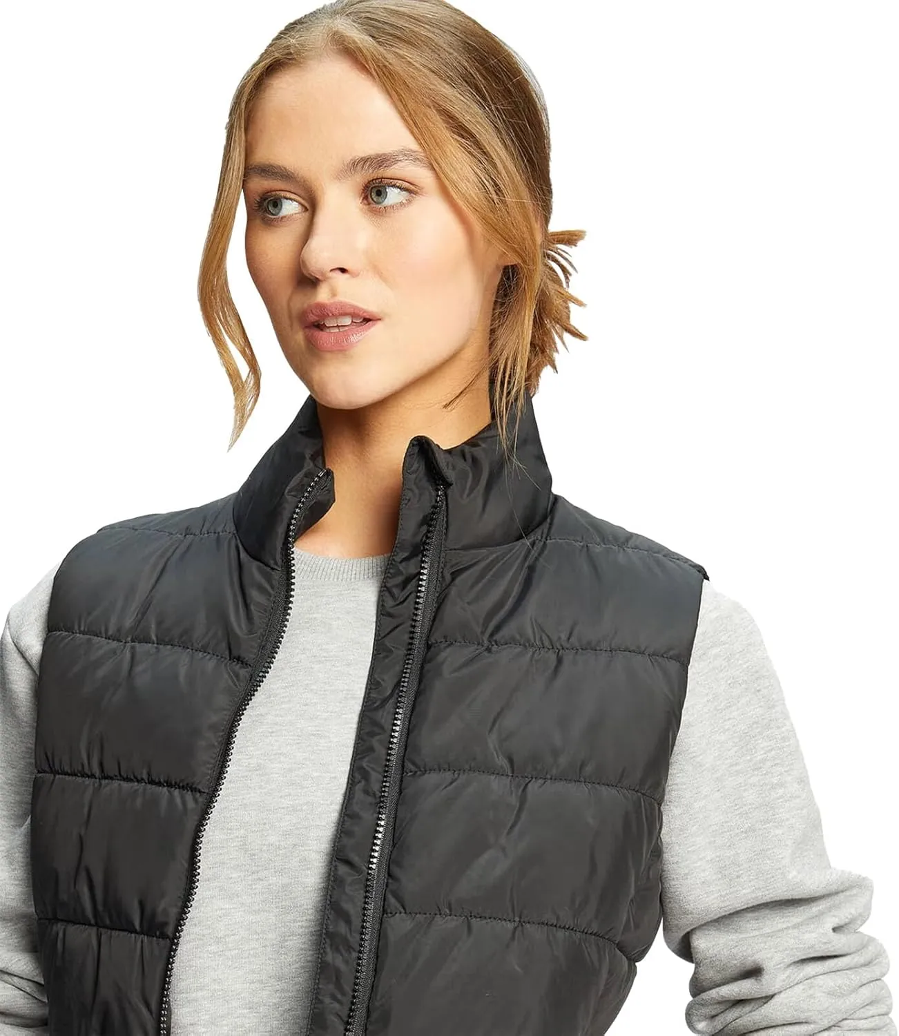 Women's Puffer Vests Full Zip Quilted Sleeveless Puffy Jacket for Womens Water-Resistant Outdoor Cozy Sport Coat S-2XL