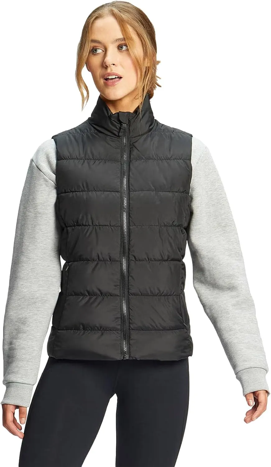 Women's Puffer Vests Full Zip Quilted Sleeveless Puffy Jacket for Womens Water-Resistant Outdoor Cozy Sport Coat S-2XL