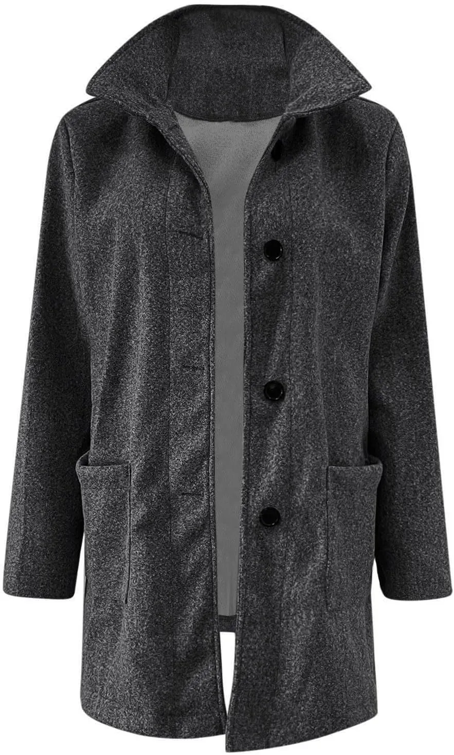 Wool Coats for Women 2024 Oversized Fashion Thicken Stand Collar Single Breasted Winter Jackets with Pockets