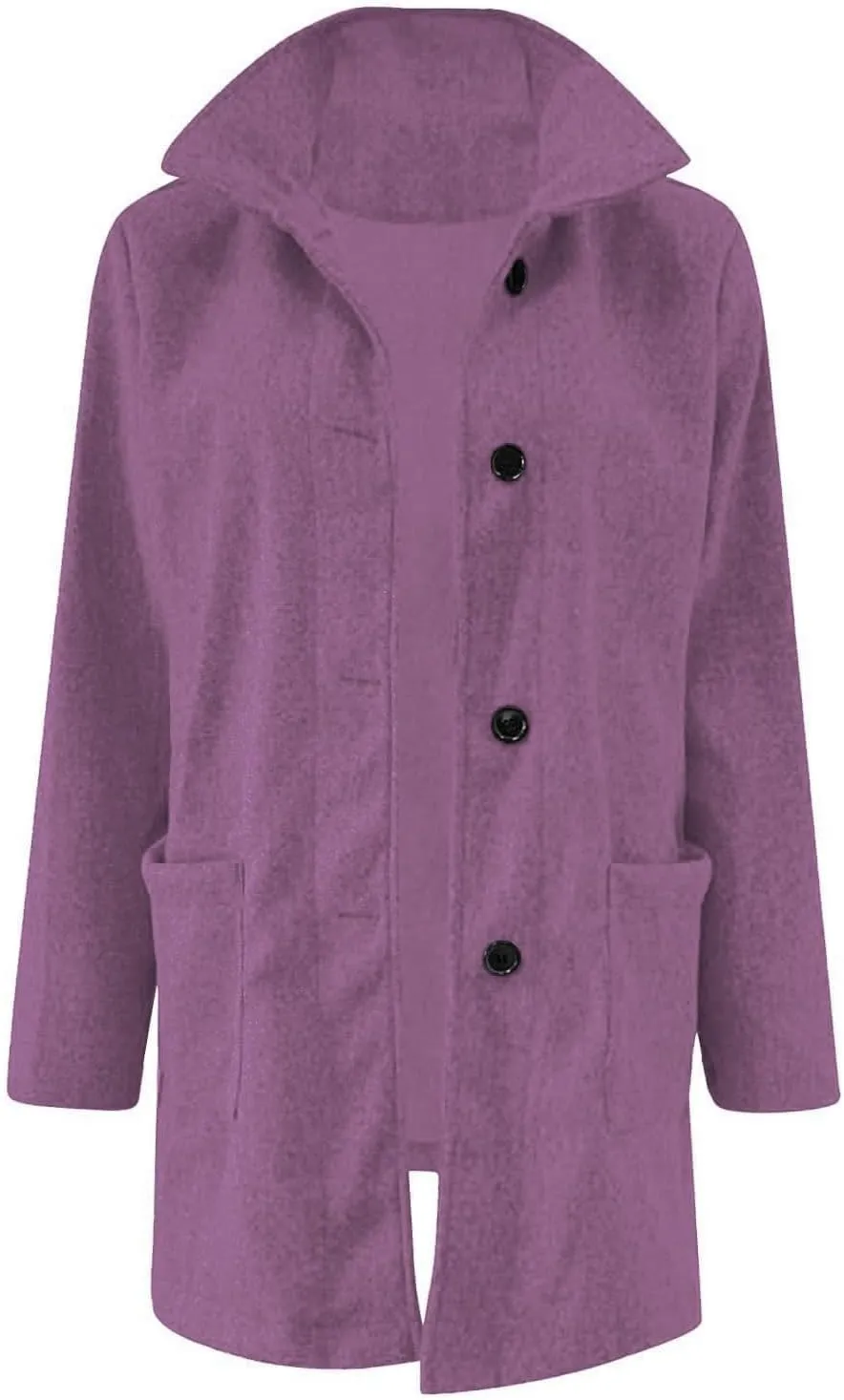 Wool Coats for Women 2024 Oversized Fashion Thicken Stand Collar Single Breasted Winter Jackets with Pockets