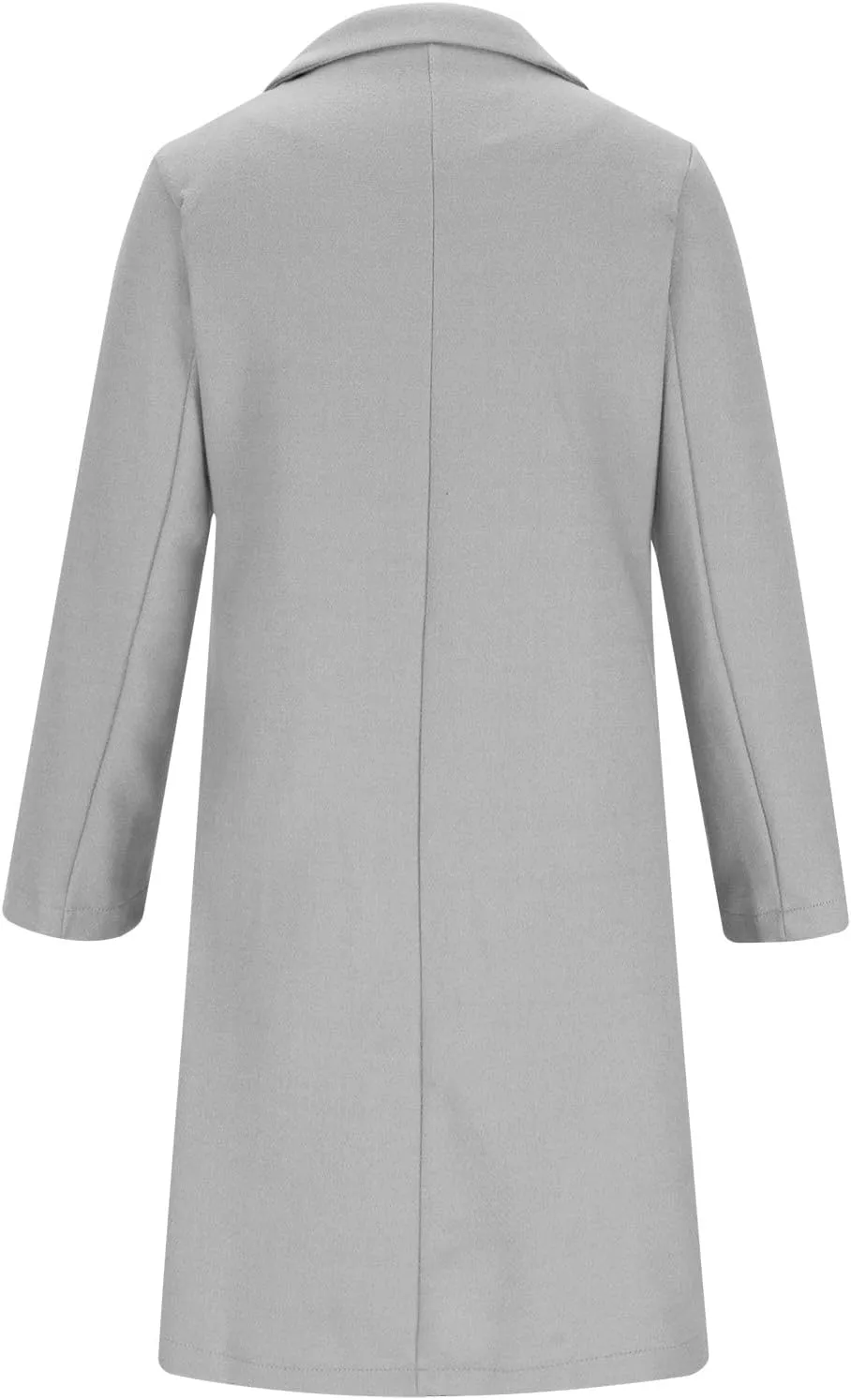 Wool Coats for Women Casual Winter Mid Long Oversized Trench Coat Notched Lapel Collar Doubel-Breasted Over Coats