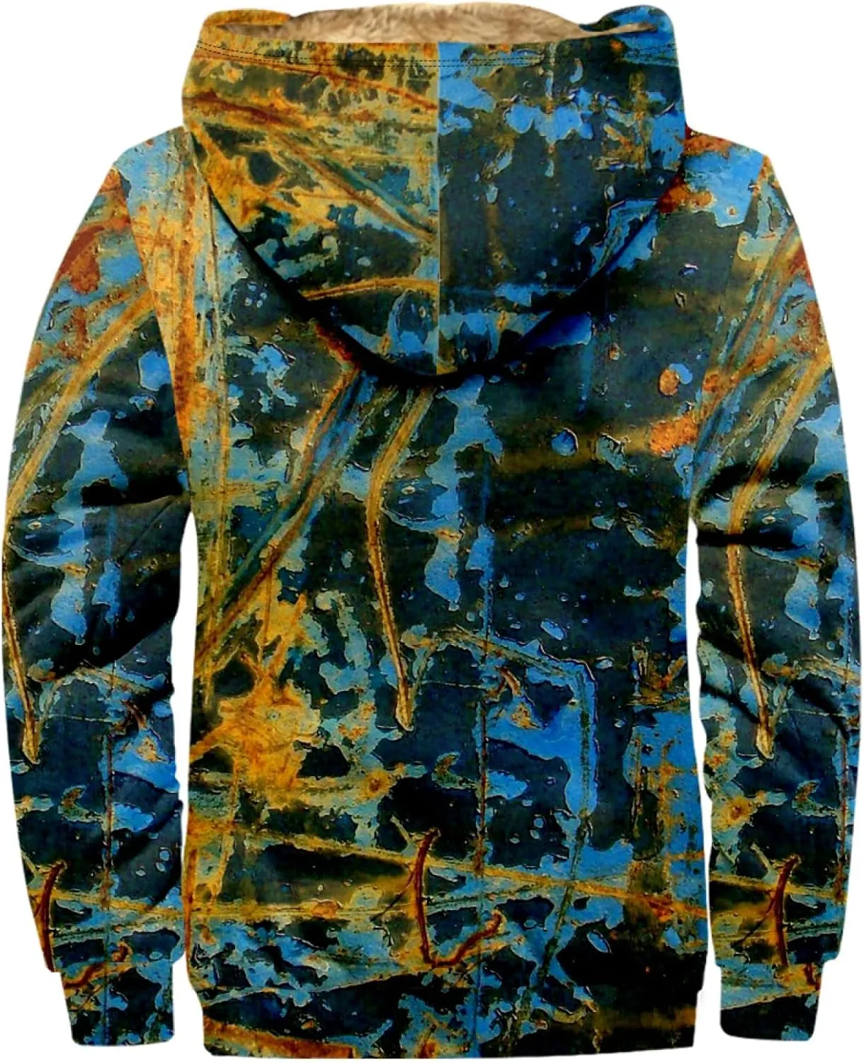 Zip Up Hoodie Men Winter Sherpa Lined Graphic Jacket Windproof Workout Oversized Coat Big And Tall Cool Windbreaker Outwear